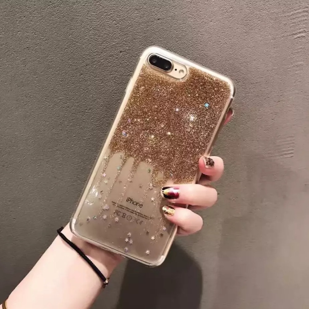 ⭐️ NEW! iPhone X Stars & Glitter Clear Case GOLD - Picture 3 of 4